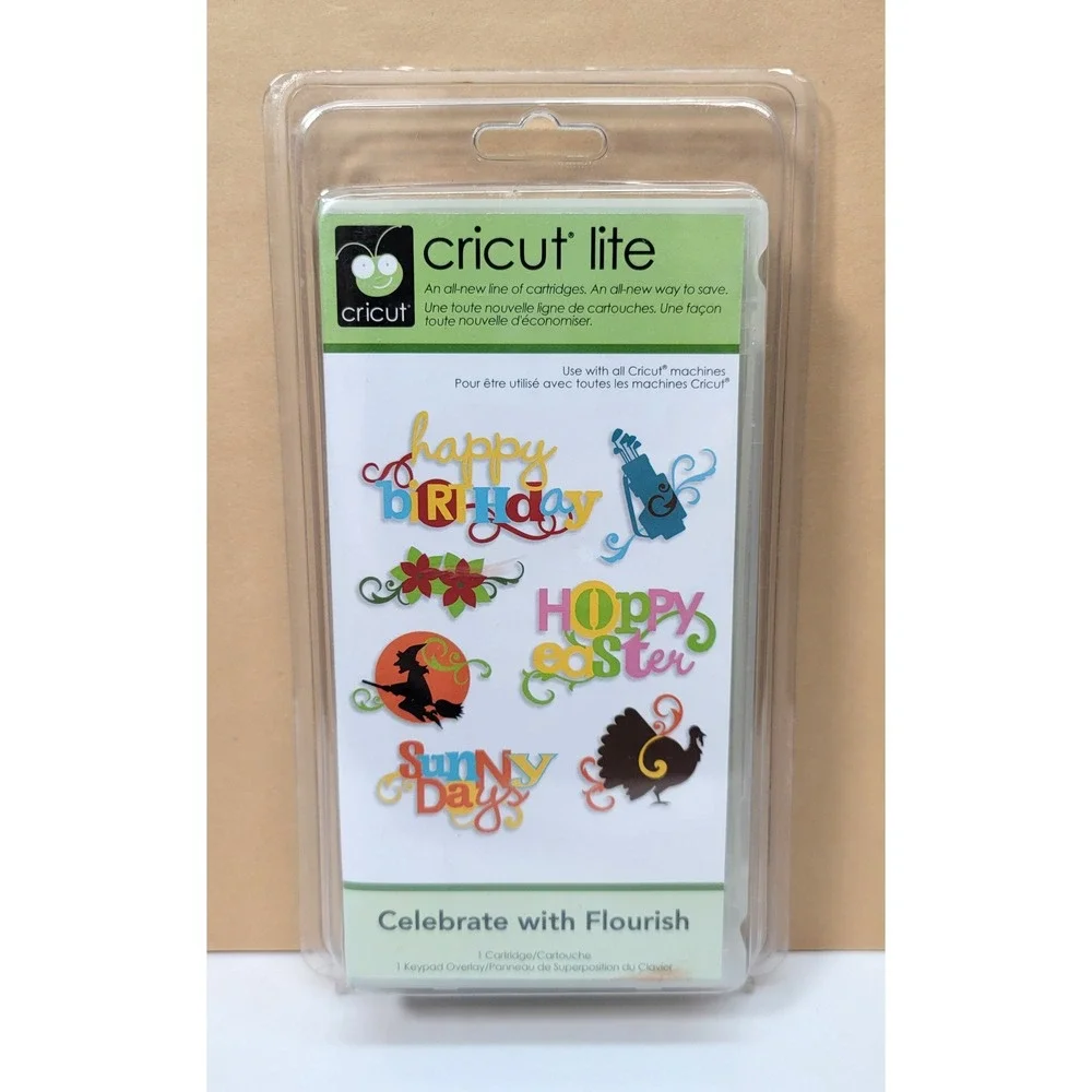 Cricut Lite Celebrate with Flourish Cartridge 2000173 New Sealed‎ Holiday Shapes